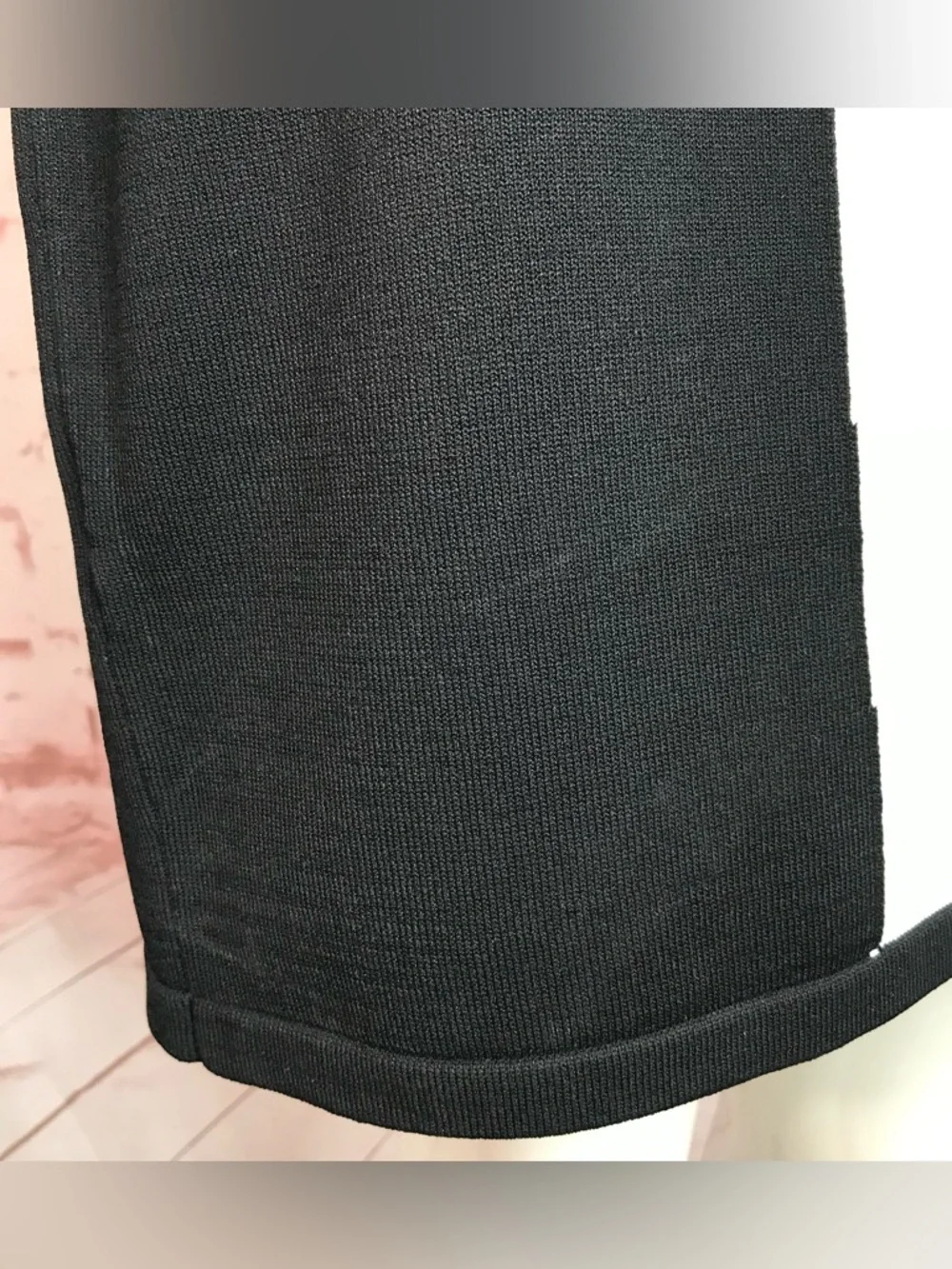 CALVIN KLEIN M Petite Colorblock Knit Long Sleeve Dress Black Taupe Cream MP - Picture 11 of 15